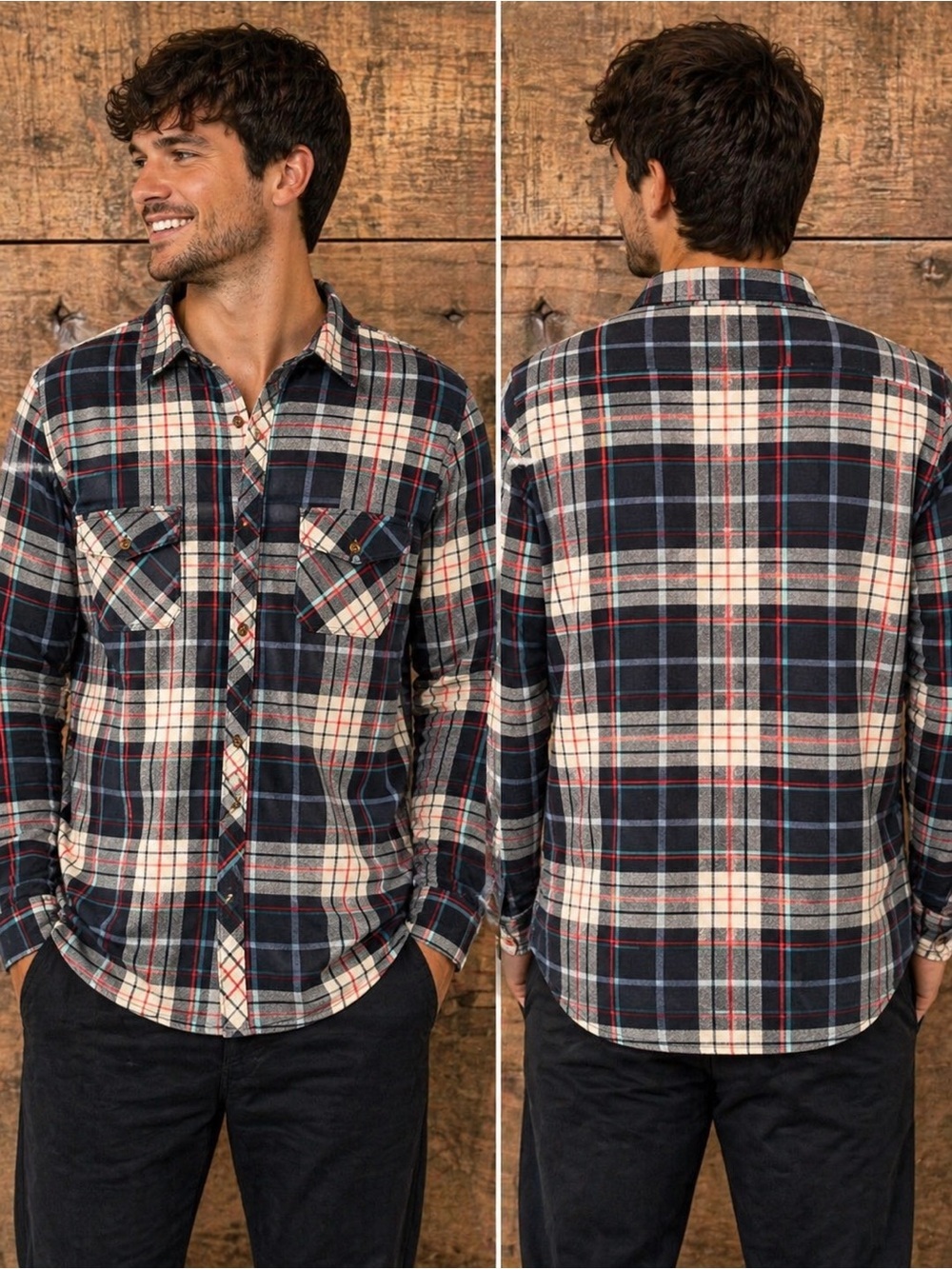 Passport Men's  Plaid Button-Up Shirt XL